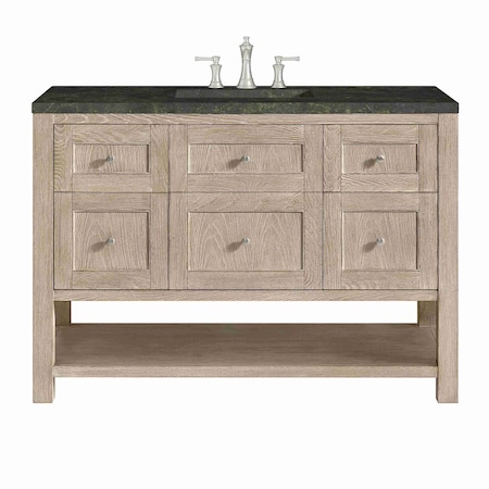 James Martin Vanities Breckenridge 48" Single Vanity, Whitewashed Oak, w/ 3 CM Phantome Eclos Top 330-V48-WWO-3PHT