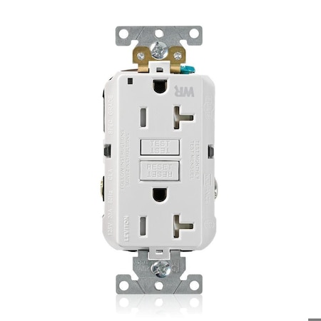 Leviton SmartlockPro GFCI 20A WR/TR/PI White G5362-WTW