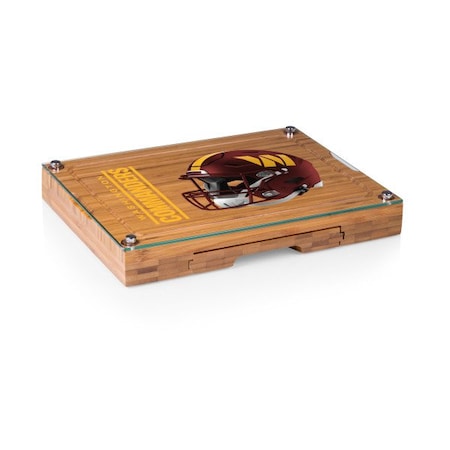 Picnic Time Family Of Brands NFL Washington Commanders - Concerto Glass Top Cheese Cutting Board & Tools Set 919-00-505-374-2
