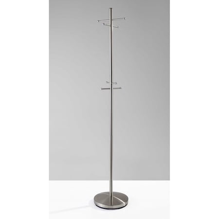 Palacedesigns 13 x 67 in. Brushed Steel Coat Rack PA2627246