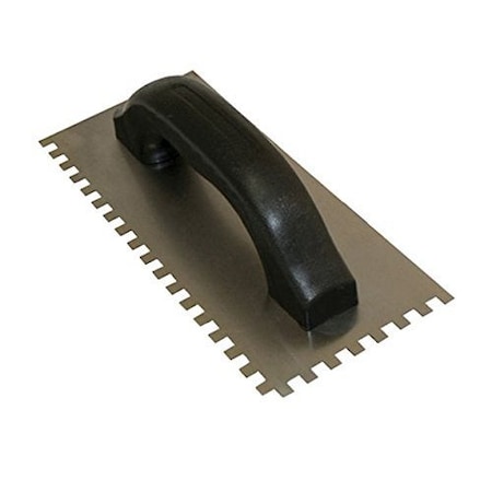 Kraft Tool Kraft Tools 1/4"x3/8"x1/4" Hi-Craft Square-Notch Trowel w/Plastic Handle HC167P