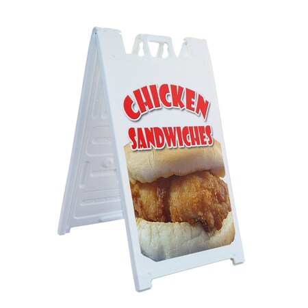 Signmission Chicken Sandwiches, A-Frame & 2 Sign Inserts, Heavy-Duty Plastic Frame SBHD-C-2436-Chicken Sandwiches