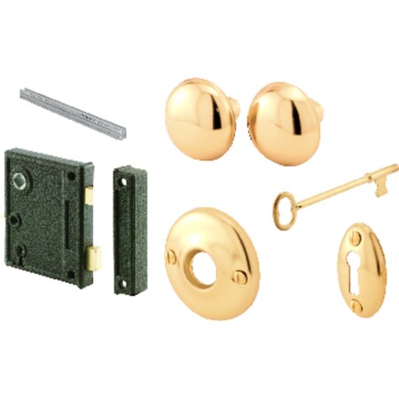 Prime-Line Trim Lock Set Vert Brass E 2437