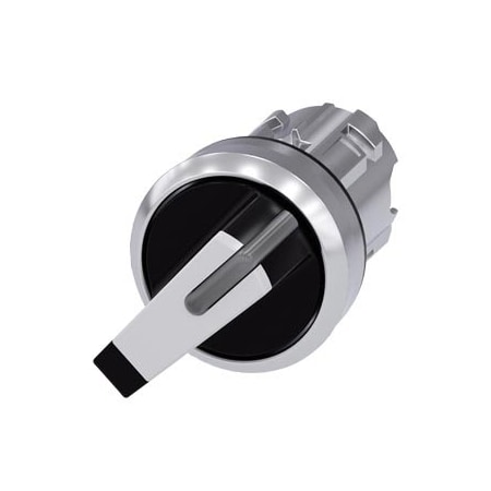 Siemens Illuminable selector switch, 22 mm, round, shiny metal, white 3SU1052-2FF60-0AA0-ZY19