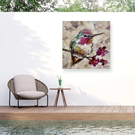 Trademark Fine Art Outdoor Canvas Art Andrea Lavery New Friend Wall Art for Patios, or Gardens GRL00066-OC1414WR