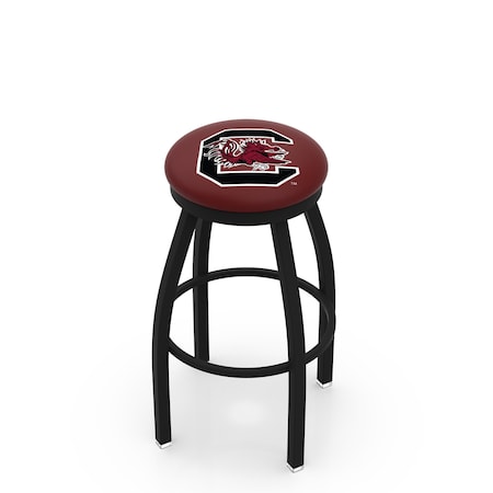 Holland Bar Stool Co 25" Blk Wrinkle South Carolina Swivel Bar Stool, Accent Ring L8B2B25SouCar