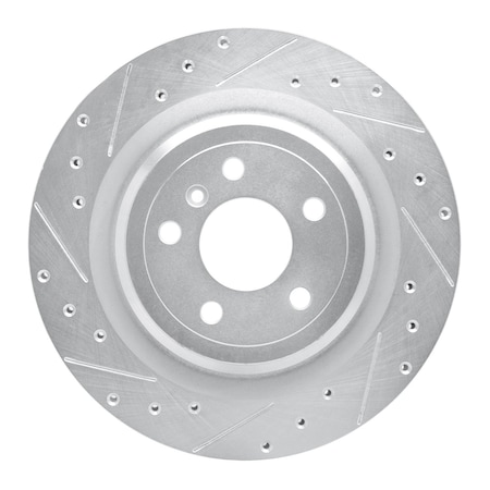 Dynamic Friction Co DFC Brake Rotor - Drilled and Slotted - Silver 631-63140L