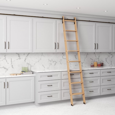 Quiet Glide 8.06 ft. Red Oak No Wheel Bronze Hook Removable Ladder, 12 ft. Rail QG.330-8RO-12-H.07