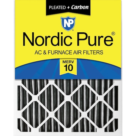 Nordic Pure 24x24x4 Plus Carbon Pleated Air Filter, High Capacity, MERV 10 24x24x4PM10C-1