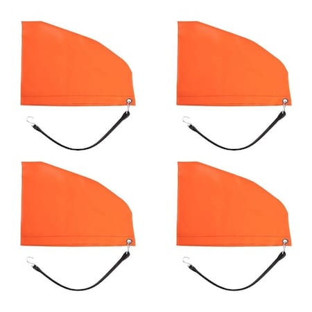Mytee Products Orange 12in Turbo Saver Exhaust Cover & 21in Rubber Snap Tie w/ Hook, 4PK TSEC-12x4