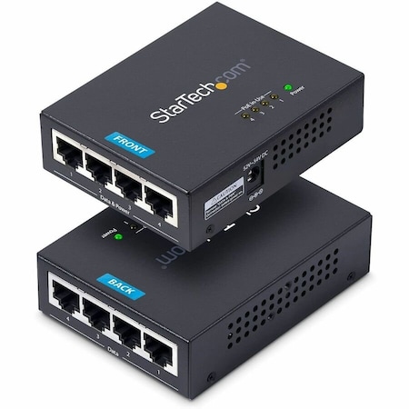 Startech.Com 4-PORT GIGABIT MIDSPAN, POE+ INJECTOR, 802.3AT AND 802.3AF, WALL-MOUNTABLE POWER POEINJ4G-US