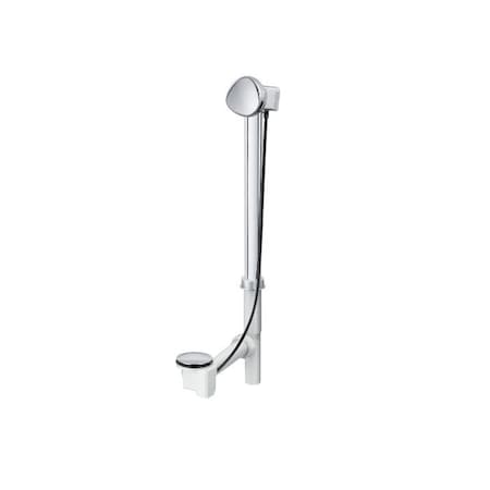 Geberit bathtub drain with TurnControl handle, 17-24" PP w/ ready-to-fit-set trim kit chrome-plated 150.156.21.1