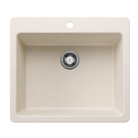 Blanco Liven SILGRANIT 25in Single Bowl Dual Mount Kitchen Sink - Soft White 443225