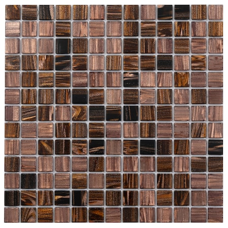 Apollo Tile Mingles 12 in. x 12 in. Glossy Brown and Yellow Glass Mosaic Wall and Floor Tile 20 sqft/case, 20PK MIX2088BR617A