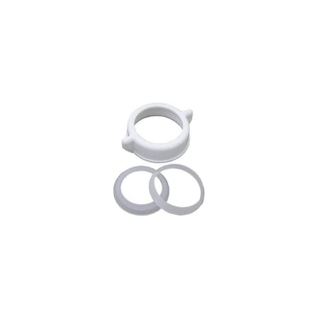 Master Plumber Slip Joint Nut & Washer, White Plastic, 1.25 or 1.5-In. O.D. 453-217