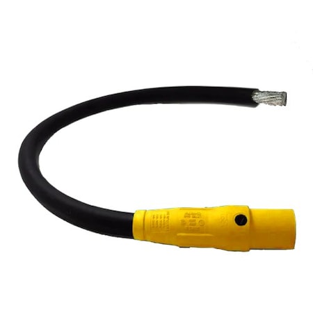 Power Assemblies Type W Pigtail 400A 4/0 AWG Series 16 Male Camlock to Tinned 3 ft, Yellow 40TW16003MTY