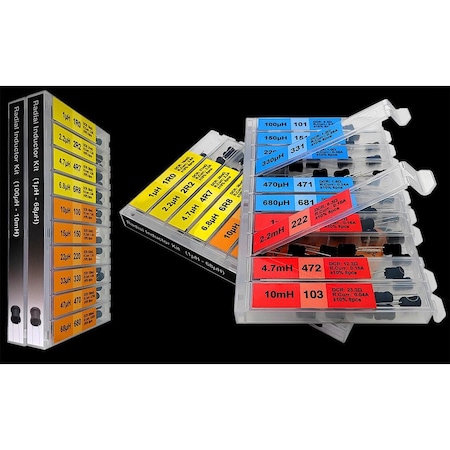 Florida Tools 20 Types Inductors 1uH to 10 mH DIP Radial Power Choke Inductors Assortment Kit 160 pcs FT915A