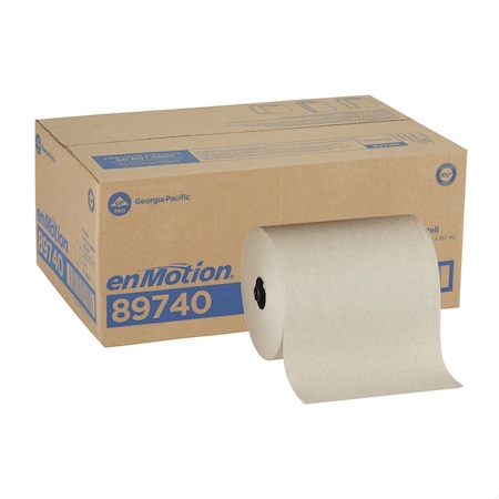 Georgia-Pacific enMotion Hardwound Paper Towels, 1 Ply, Continuous Roll Sheets, 550 ft, Brown, 6 PK 89740