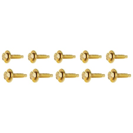 Allstar Performance 0.125 in. Body Bolt Clips, Gold, 10PK ALL16554