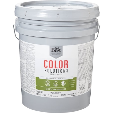 Do It Best Color Solutions Latex Self-Priming Semi-Gloss Interior Wall Paint Extra Deep Base 5 Gal. CS48W0803-20