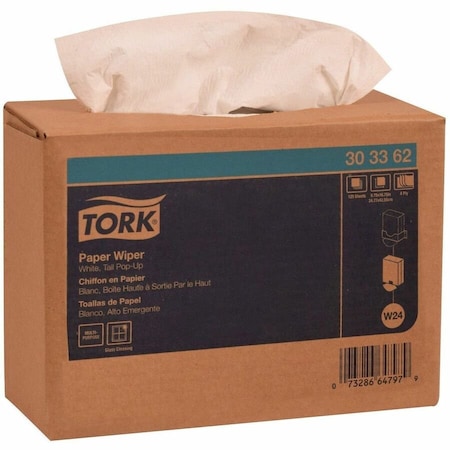 Tork Multipurpose Paper Wiper, 4-Ply, 9.75 x 16.75, White, 1000PK 303362