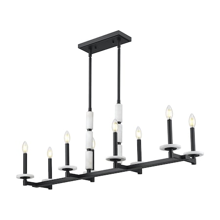 Z-Lite Kaden 8-Light Linear Chandelier, 12 in W, Matte Black 3045-8L-MB