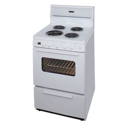 Premier Electric Range, 24 inW x 46 inH x 26 inD, 2.91 cu. ft. Oven, Windowed Oven Door, Coil Top, White 805704