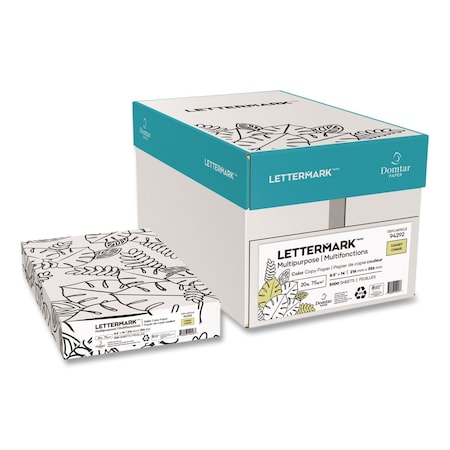 Lettermark Colors 30% Recycled Multipurpose Color Paper, 20 lb Bond Weight, 8.5 x 14, Canary, 5000PK 94292