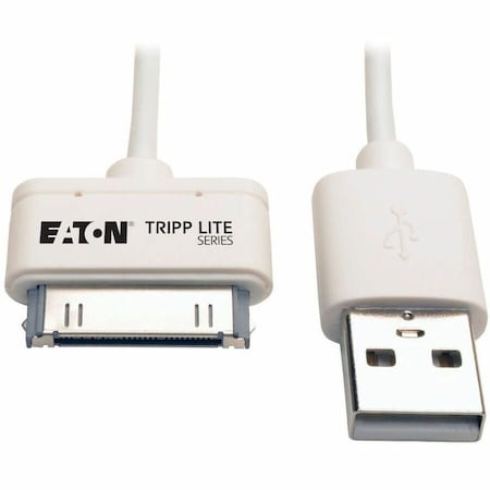 Tripp Lite by Eaton 3ft USB/Sync Charge Cable 30-Pin Dock Connector for Apple White 3' M110-003-WH