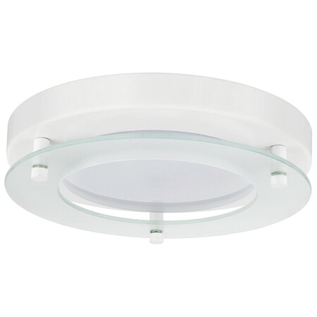 Sunlite LED 8in. Floating Glass White Flush Mount Ceiling Light Fixture, 1200 Lmn 4000K Dimmable, 2PK 88676-SU