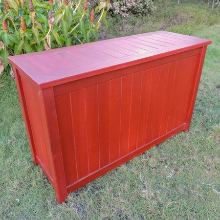 International Caravan Royal Fiji Acacia Rectangular Storage Trunk, Barn Red TT-CB-007-AC-BRD