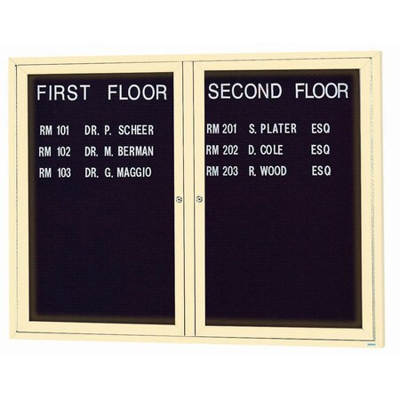 Aarco Illuminated Outdoor Enclosed Directory w/ Al Frame, Powder Coated Ivory, 36''Hx48''W OADC3648IIV