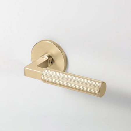 Mcbowery Mila Champagne Gold Modern Linear Double Dummy Door Handle - Round Rosette 210DMGD