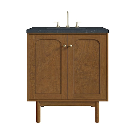James Martin Vanities Laurent 30" Single Vanity, Honey Oak w/ 3 CM Charcoal Soapstone Silestone Top 545-V30-HNO-3CSP