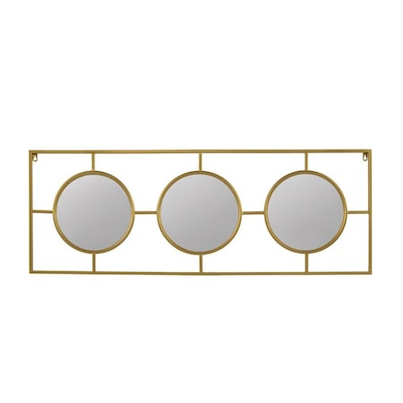 Homeroots 16" Gold Iron Framed Accent Mirror 485067