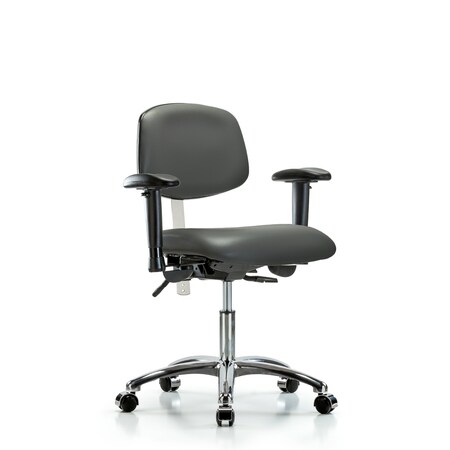 Blue Ridge Ergonomics Vinyl Clean Room Chair, Adjustable Arms BR-NCR-VDHCH-CR-T1-A1-CC-8823
