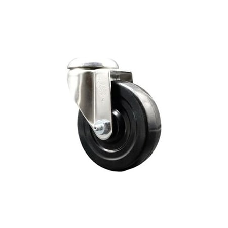 Service Caster 4 Inch 316SS Hard Rubber Wheel Swivel Bolt Hole Caster SCC-SS316BH20S414-HRS