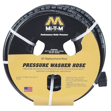 Mi-T-M Pressure Washer Hose, 30 ft L, Plug AW-0015-0239