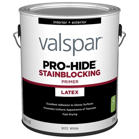 Sw Valspar Cabot, Mccloskey, Valspar Pt 1 Gal Valspar 91113 White Pro-Hide Interior/Exterior Stainblocking Bonding Primer 91112