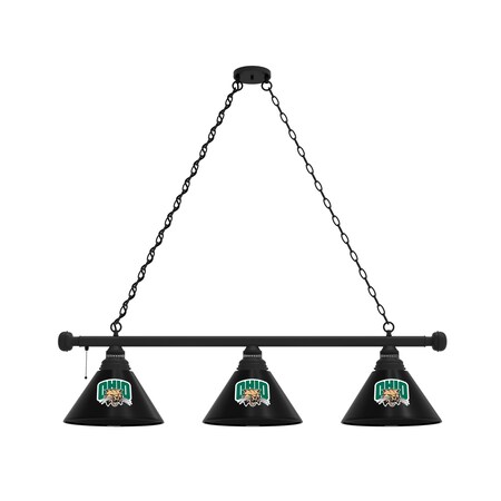 Holland Bar Stool Co Ohio University 3 Shade Billiard Light, Black Fixture BL3BKUnivOH