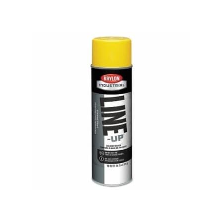 Krylon Industrial Line-Up Pavement Striping Paint, 18 oz, Aerosol Can, Highway Yellow, Flat, 6PK 425-K00830108