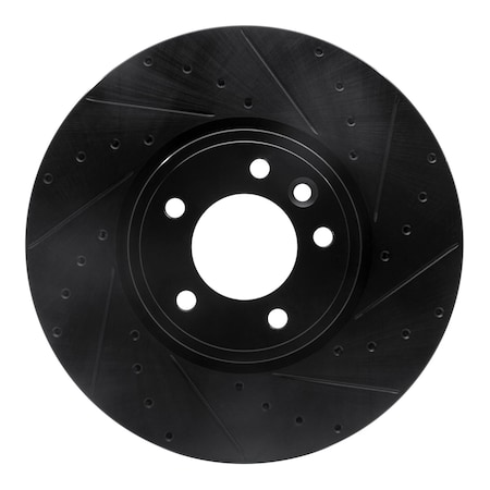 Dynamic Friction Co DFC Brake Rotor - Drilled and Slotted - Black 633-11030R