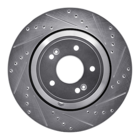 Dynamic Friction Co DFC Brake Rotor - Drilled and Slotted - Silver 631-03056R