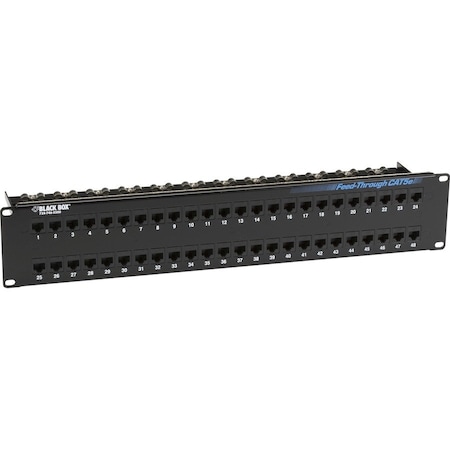 Black Box Cat5E Feed-Through Patch Panel, Unshield, 48-Port, RJ45 JPM810A-R2