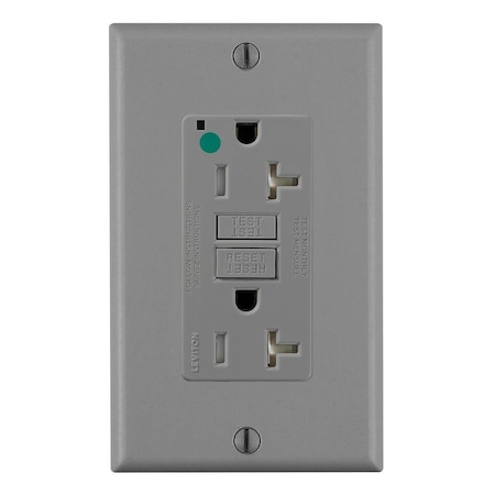Leviton SmartlockPro GFCI 20A HG/TR/PI Gray GFTR2-HFG