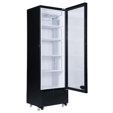 Koolmore 23 in. One Glass Door Commercial Display Merchandiser Refrigerator Cooler in Black, 10 cu. ft. KM-MDR-1GD-10C