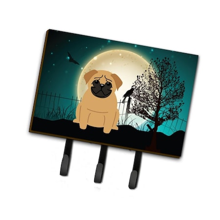 Carolines Treasures Halloween Scary Pug Brown Leash or Key Holder BB2197TH68