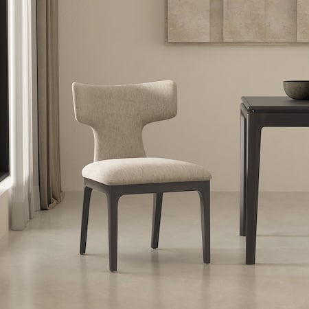 Manhattan Comfort Eloria Wood Chenille Side Chair in Taupe - Set of 2 DC1622-2