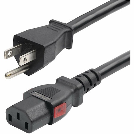 Startech.Com 12ft 3.6m Heavy Duty Power Cord, NEMA 5-15P to Locking C13 AC Power Cable, 15A 125V, 14AWG, 27LC-4B00-POWER-CORD