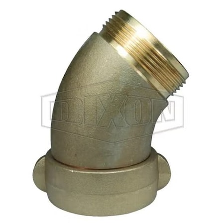 Dixon Angle and Suction Elbow, 2-1/2 in Nominal, Female NH NST x Male NH NST End Style, Brass, Domestic RSE90250F